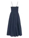 Matteau Organic Cotton Strapless Midi Dress In Blue