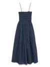 Matteau Organic Cotton Strapless Midi Dress In Blue