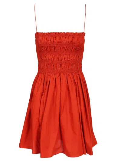 Matteau Shirred Bodice Mini Dress Dresses Red