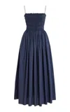 Matteau Organic Cotton Strapless Midi Dress In Navy