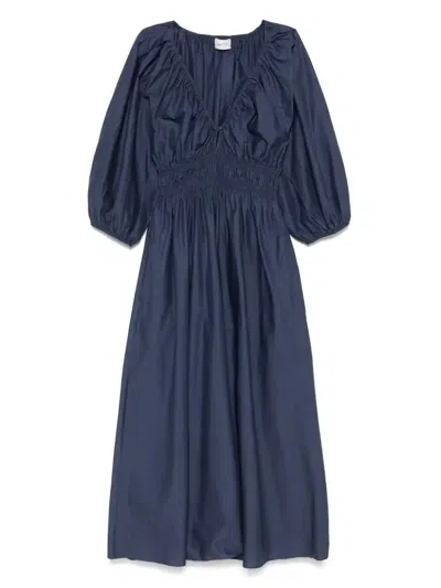 MATTEAU SHIRRED MIDI DRESS