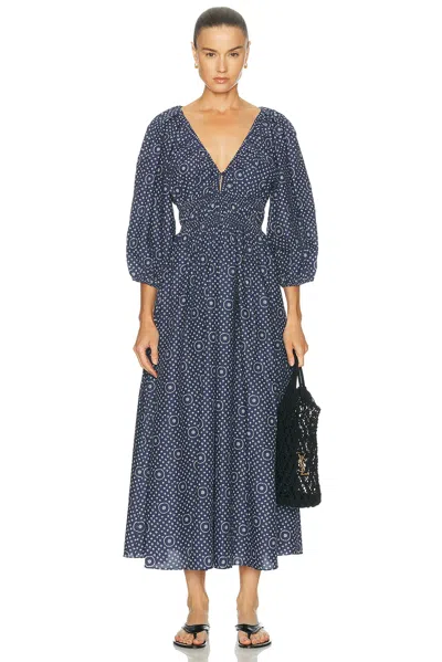Matteau Shirred Plunge Button Dress In Purple