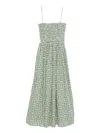 Matteau Shirred Bodice Dress In Vetiver In Green