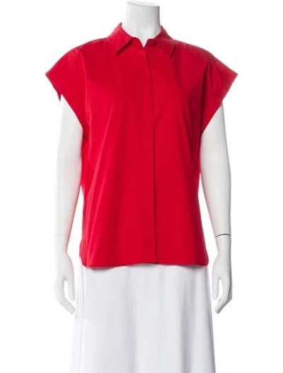 Pre-owned Matteau Short Sleeve Blouse In Red