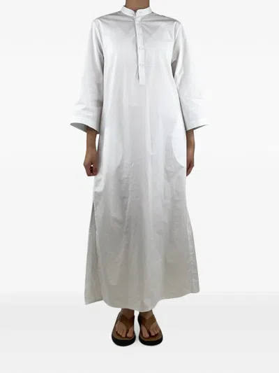 Pre-owned Matteau Side-slit Maxi Dress In White
