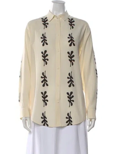 Pre-owned Matteau Silk Graphic Print Button-up Top In Neutral
