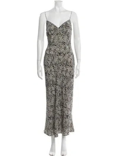 Pre-owned Matteau Silk Long Dress In Black/neutrals