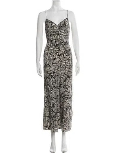 Pre-owned Matteau Silk Long Dress In Black/neutrals