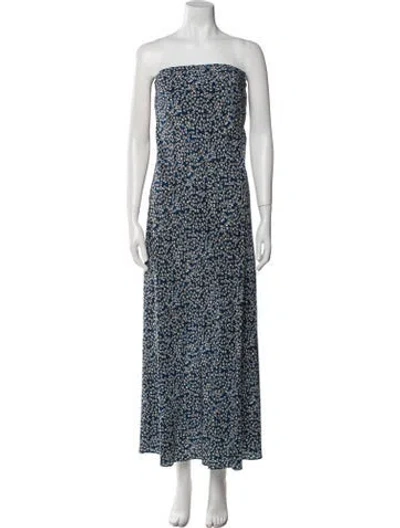 Pre-owned Matteau Silk Long Dress In Blue