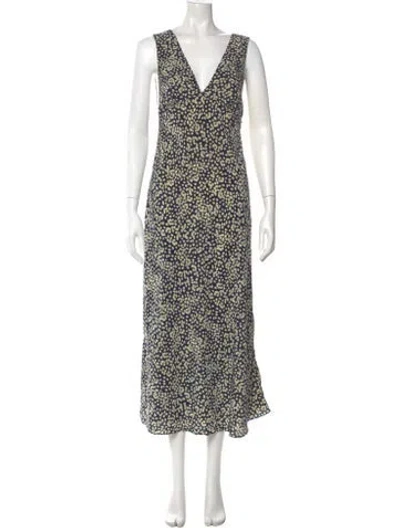 Pre-owned Matteau Silk Long Dress In Blue