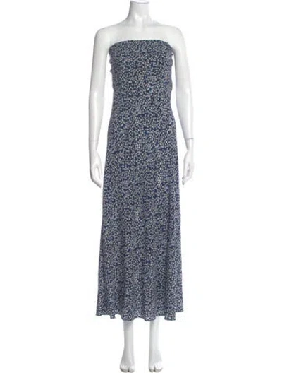 Pre-owned Matteau Silk Long Dress In Blue