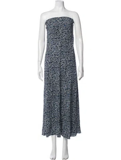 Pre-owned Matteau Silk Long Dress In Blue