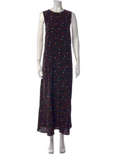 Pre-owned Matteau Silk Long Dress In Blue