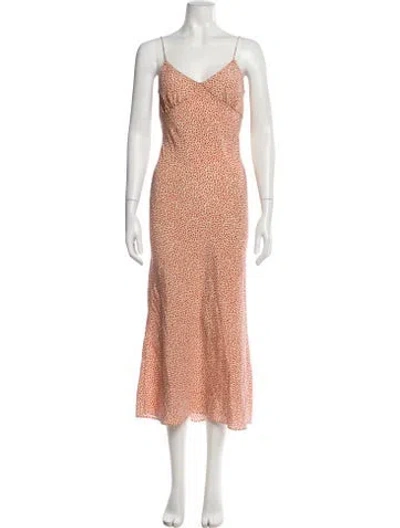 Pre-owned Matteau Silk Long Dress In Multi