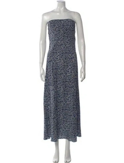 Pre-owned Matteau Silk Long Dress In Multi
