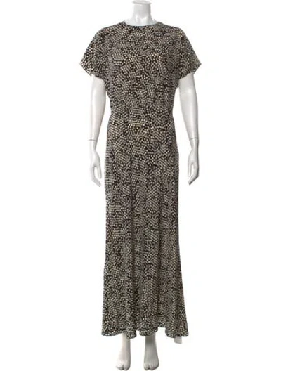 Pre-owned Matteau Silk Long Dress In Multi