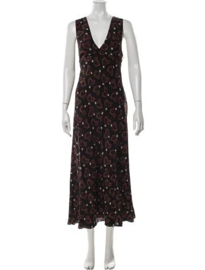 Pre-owned Matteau Silk Long Dress In Multicolor