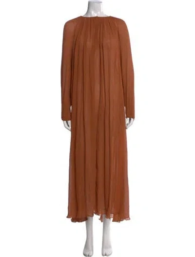 Pre-owned Matteau Silk Long Dress In Neutral