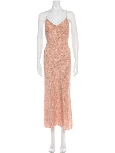 Pre-owned Matteau Silk Long Dress In Orange