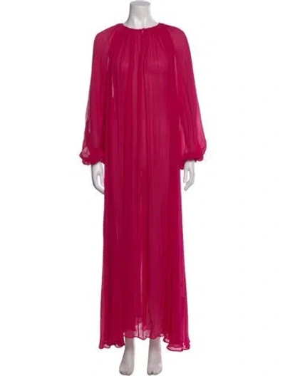 Pre-owned Matteau Silk Long Dress In Pink