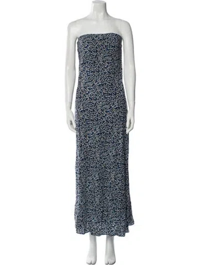 Pre-owned Matteau Silk Long Dress W/ Tags In Blue