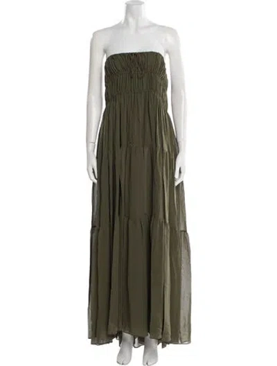 Pre-owned Matteau Silk Long Dress W/ Tags In Green