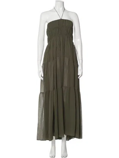 Pre-owned Matteau Silk Long Dress W/ Tags In Green