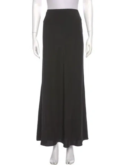 Pre-owned Matteau Silk Long Skirt In Black