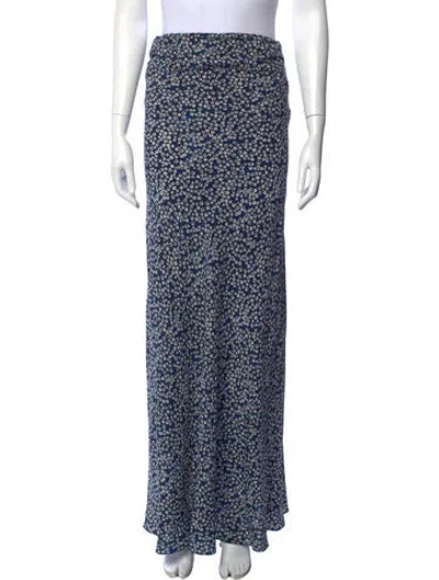 Pre-owned Matteau Silk Long Skirt In Blue