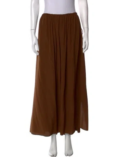 Pre-owned Matteau Silk Long Skirt W/ Tags In Brown