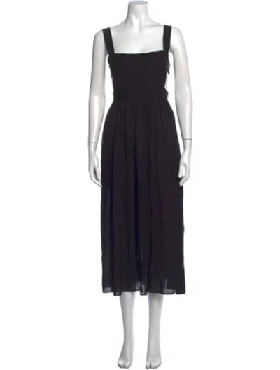 Pre-owned Matteau Silk Midi Length Dress In Black