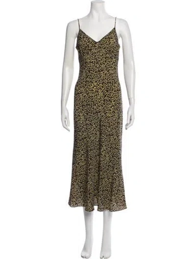 Pre-owned Matteau Silk Midi Length Dress In Black