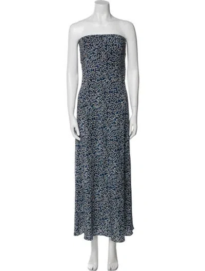 Pre-owned Matteau Silk Midi Length Dress In Blue