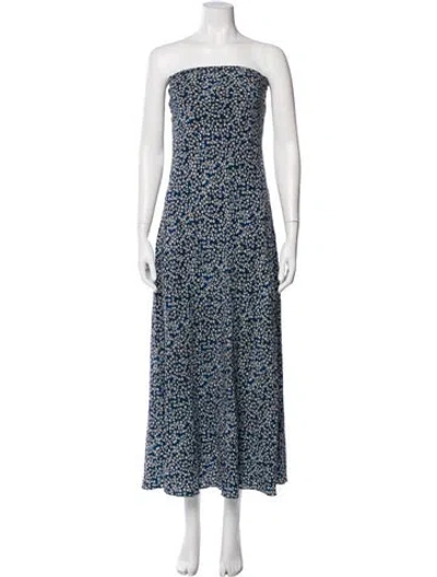 Pre-owned Matteau Silk Midi Length Dress In Blue