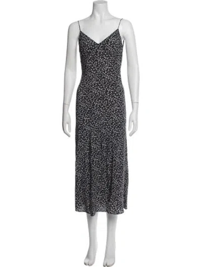 Pre-owned Matteau Silk Midi Length Dress In Blue