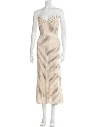 Pre-owned Matteau Silk Midi Length Dress In Neutrals