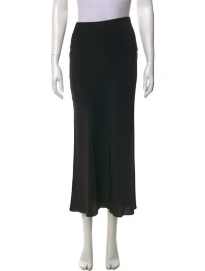 Pre-owned Matteau Silk Midi Length Skirt In Black