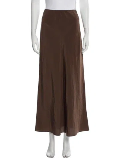 Pre-owned Matteau Silk Midi Length Skirt In Brown