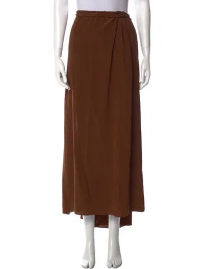 Pre-owned Matteau Silk Midi Length Skirt In Brown