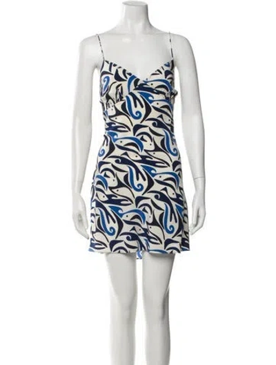 Pre-owned Matteau Silk Mini Dress In Multi