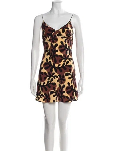 Pre-owned Matteau Silk Mini Dress In Multicolor