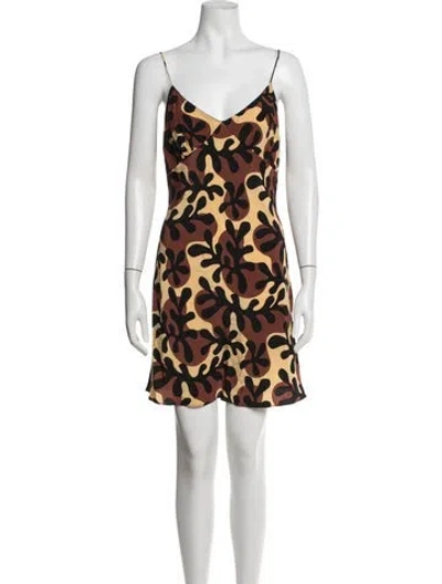 Pre-owned Matteau Silk Mini Dress In Multicolor