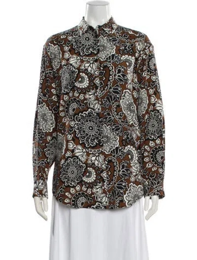 Pre-owned Matteau Silk Paisley Print Blouse In Multi