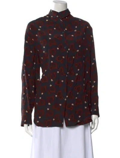 Pre-owned Matteau Silk Paisley Print Blouse In Multicolor