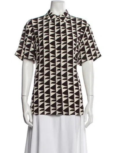 Pre-owned Matteau Silk Patterned Blouse In Multi