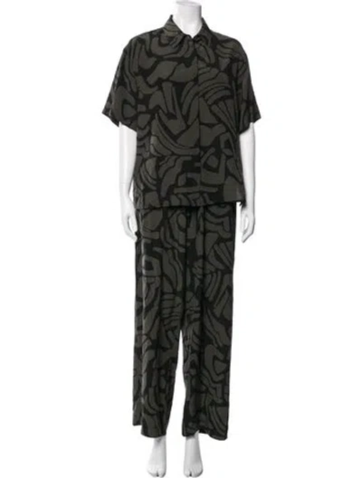 Pre-owned Matteau Silk Printed Pant Set In Multi