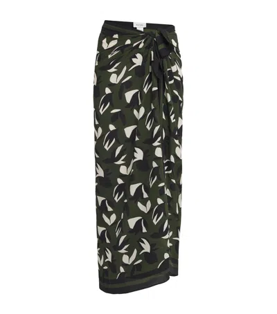 Matteau Silk Printed Sarong In Green