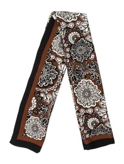 Pre-owned Matteau Silk Printed Scarf In Black