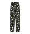 Matteau Drawstring Silk Straight-leg Pants In Multi