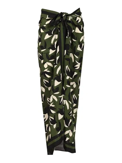 Matteau Silk Sarong Skirts Green In Multi